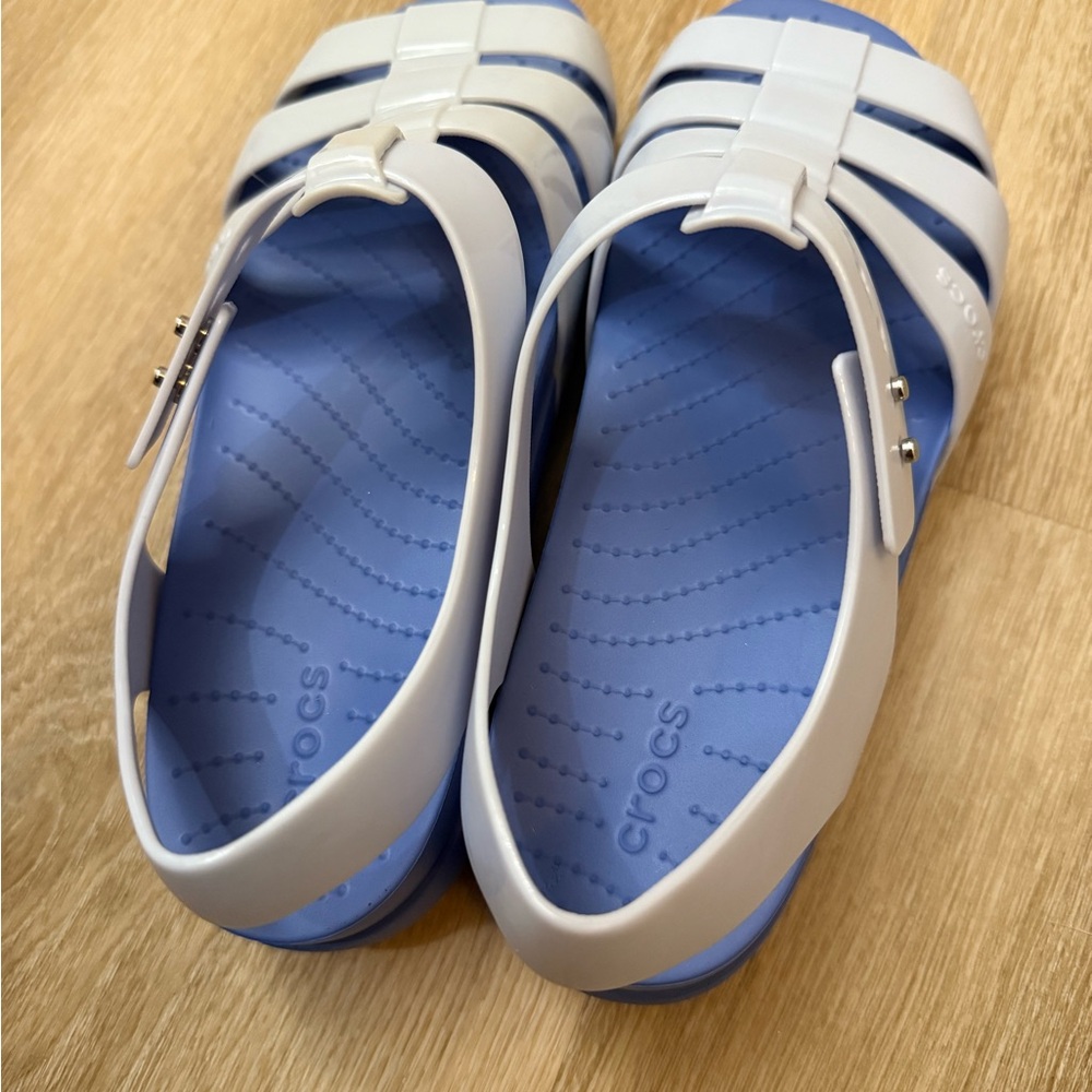 NEW Women's Crocs Splash Glossy Fisherman Shoes Size 7 Dreamscape - Picture 3 of 4